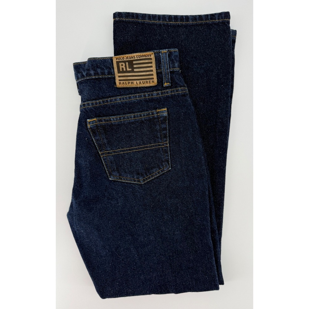 Polo Ralph Lauren Jeans Womens 6 Blue Bootcut Dark Wash 100% Cotton Denim Pants